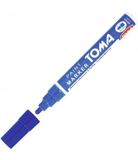 Niebieski marker olejowy. Pisak z farbą TOMA TO-440. - tanie artykuły biurowe