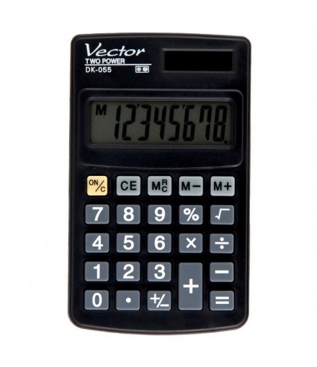 Mały,kieszonkowy kalkulator Vector DK-055. - tanie artykuły biurowe