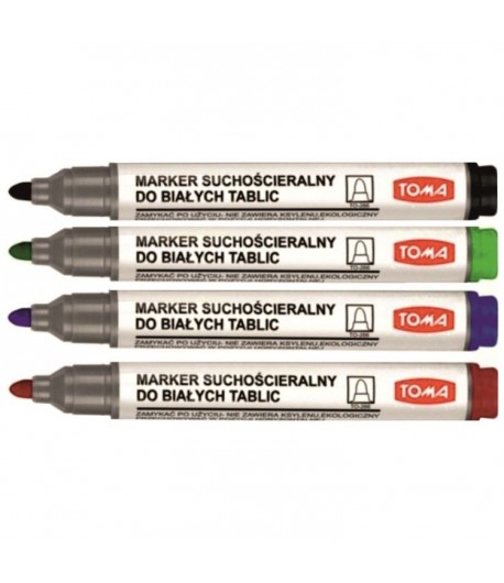 Markery do pisania po tablicach suchościeralnych Pisaki w 4 kolorach - tanie artykuły biurowe