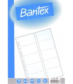 Koszulki z perforacją na wizytówki. Bantex A4. - internetowy sklep papierniczy