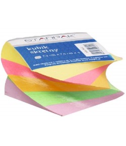 Kolorowy kubik skrętny Karteczki na notatki klejone StarPak. - internetowy sklep papierniczy